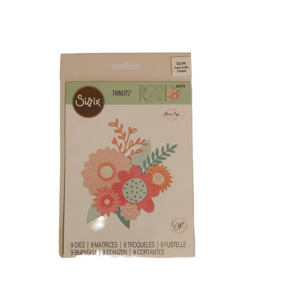 Sizzix Office Sizzix Thinlits9 Dies Cut Ellison Bold Flowers 665473